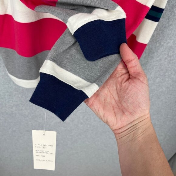Lauren Grey VTG Women Turtleneck LS Shirt Size M Multicolor Stripe Oversized NEW - Picture 4 of 14